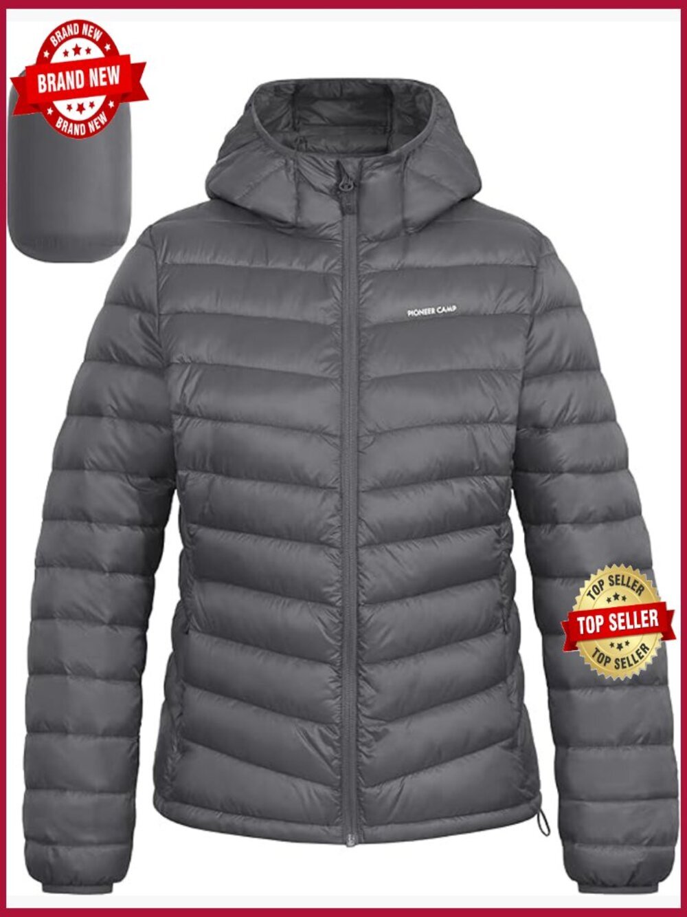 Packable Puffer Jacket Hooded Lightweight Waterproof Winter